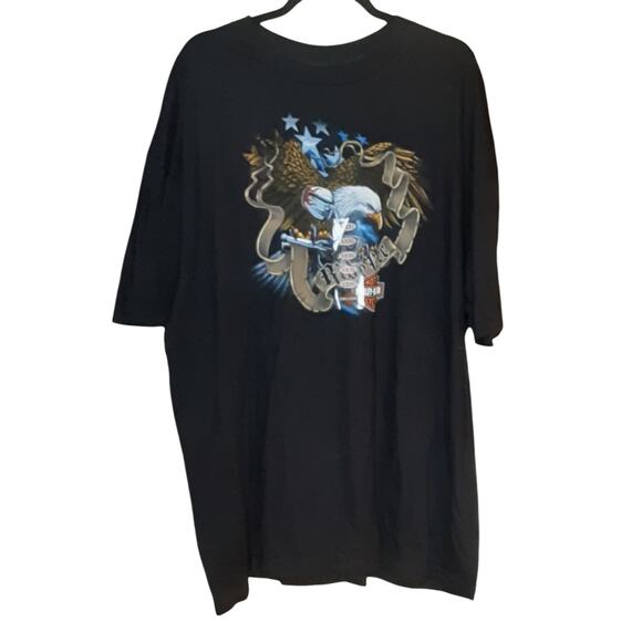 Colonial‎ Harley Davidson Eagle Prince George VA Black Graphic Size 3XL NWT - Picture 11 of 12